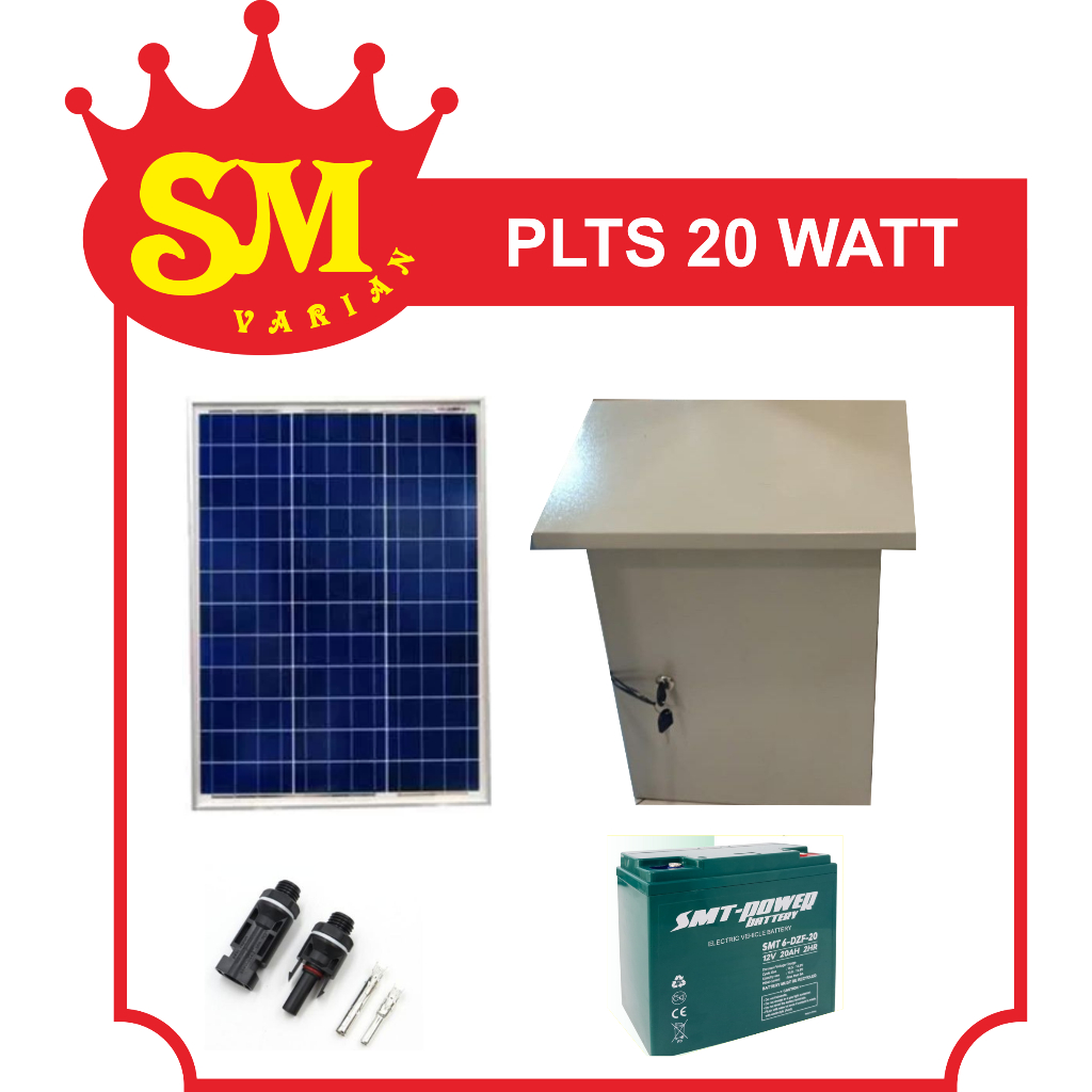 Jual Paket PLTS 20 Watt panel surya 24 Jam Non Stop | Shopee Indonesia