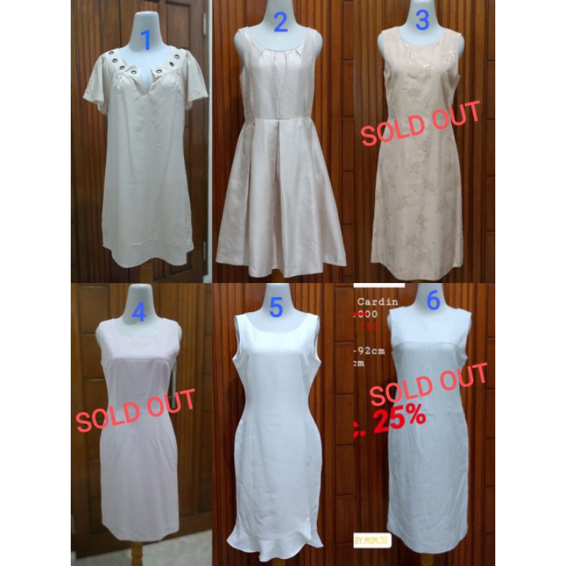 Jual 9. Preloved Dress Warna Coksu/Cream/Putih/Babypink/Babyblue, Size