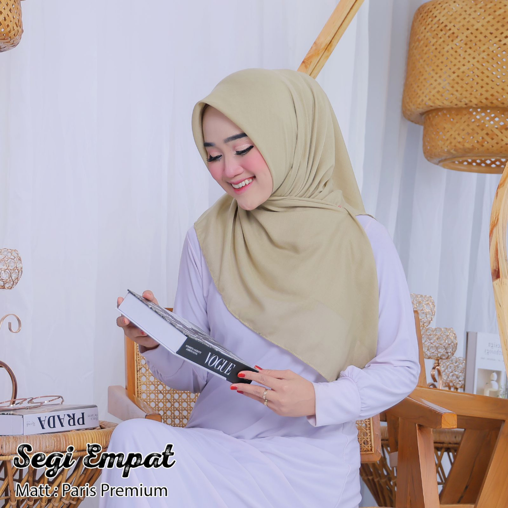 Jual PAKET USAHA PARIS PREMIUM AMOUR - HIJAB SEGIEMPAT POLOS JAHIT TEPI 