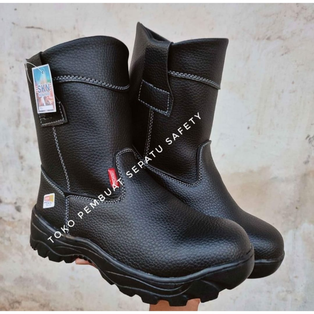 Jual Sepatu Safety King Skn Kulit Sapi Asli Hitam Ujung Besi