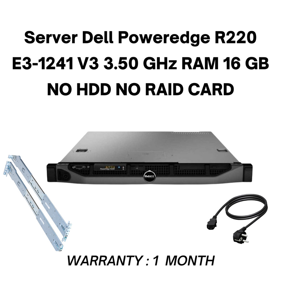 Jual Server Dell Poweredge R220 E31241 V3 3.50 GHz (No HDD, No Raid