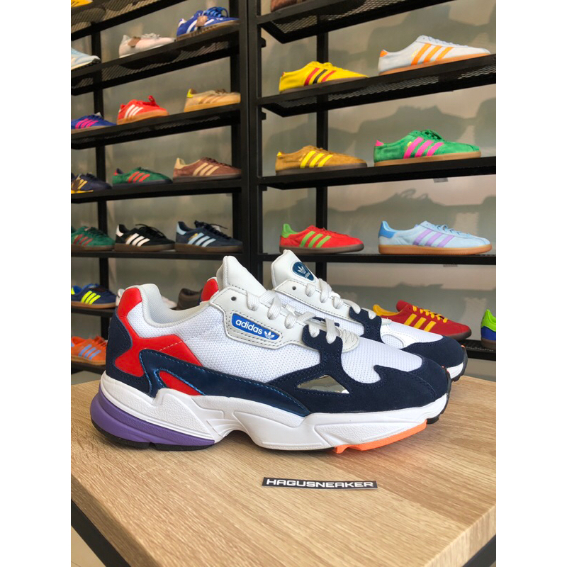 Jual ADIDAS FALCON W WHITE NAVY CG6246 HAGUSNEAKER GARANSI 100