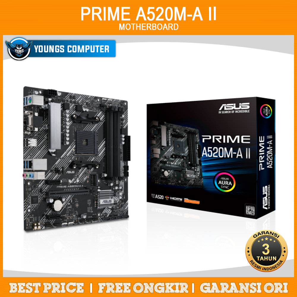 Jual ASUS PRIME A520MA II MOTHERBOARD AMD Ryzen A520 AM4 DDR4 MATX