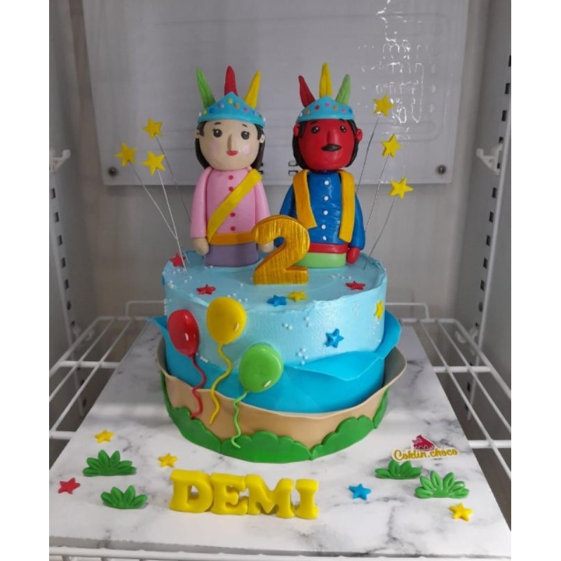 Jual kue ulang tahun ondel-ondel / cake birthday karakter ondel ondel