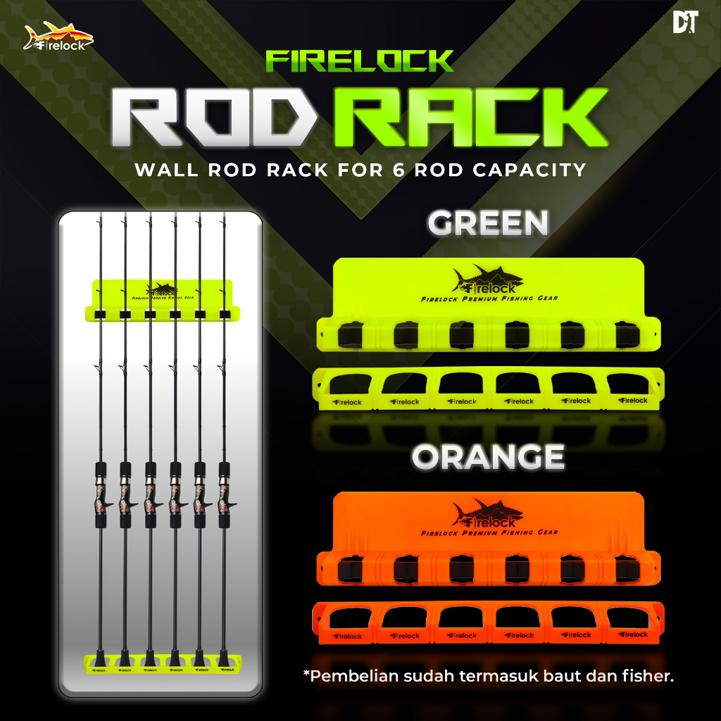 Jual Rak Joran Firelock Tempat Joran 6 Slot Rak Dinding Rod Holder ...