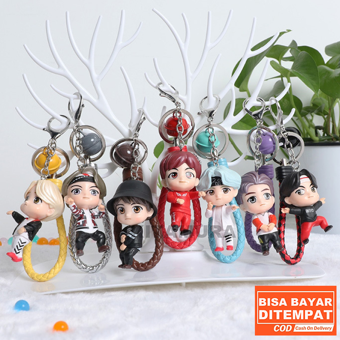 Jual Gantungan Kunci Karakter BTS Lucu Unik Souvenir Action Figure ...