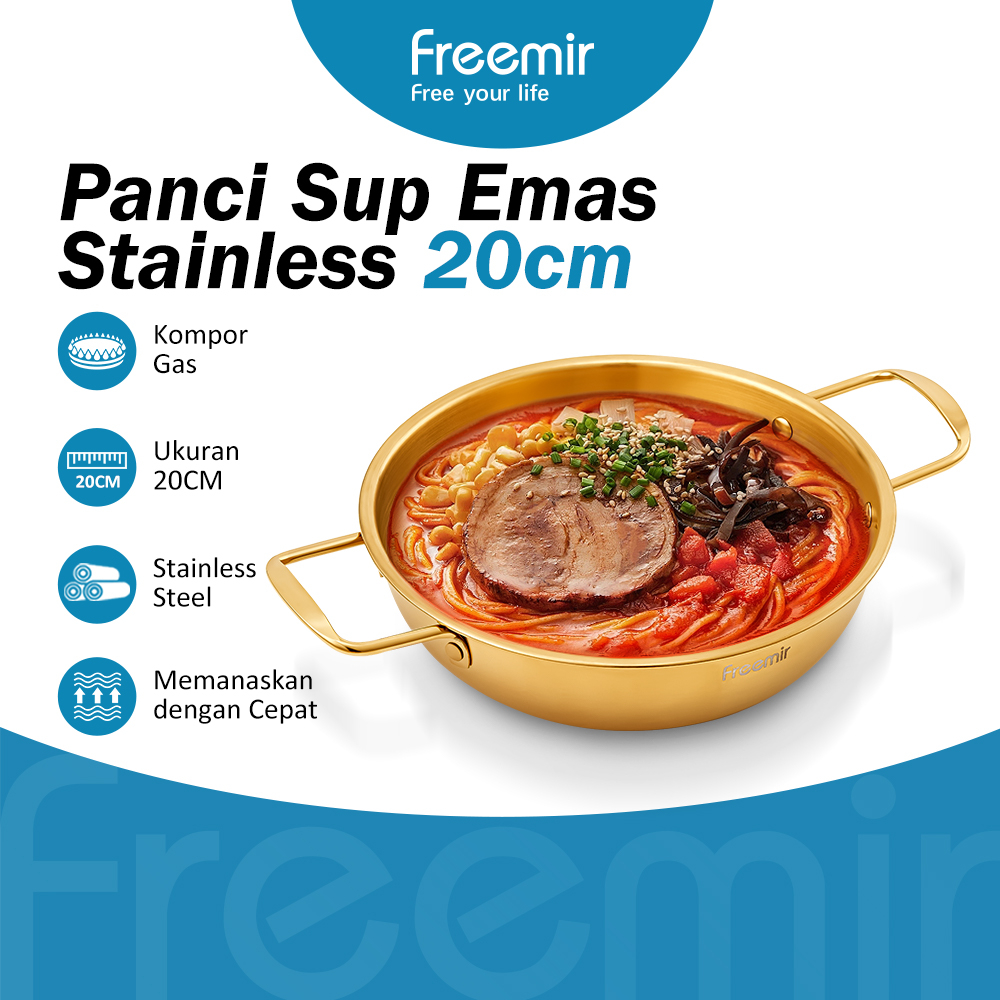 Jual Freemir Panci Ramyun Korea 20 Cm Panci Emas Ramen Panci Rebus Mie Ramen Ala Korea Shopee