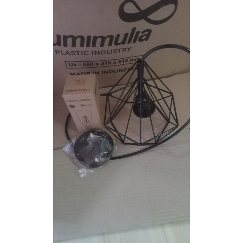 Jual kap lampu gantung diamod model krucut | Shopee Indonesia