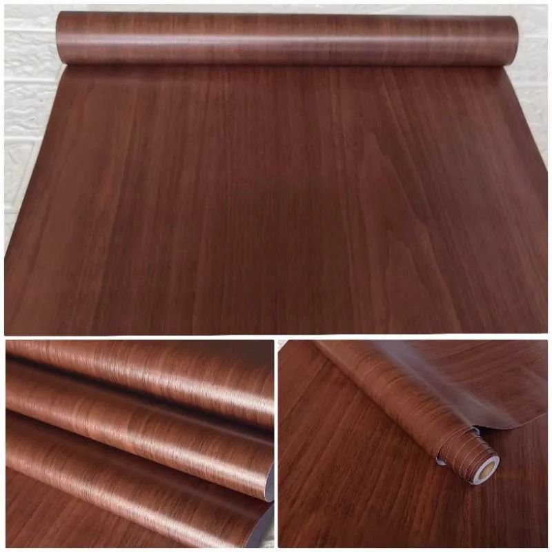 Jual Wallpaper Sticker Dinding Motif Kayu Coklat Kekinian Premium Mewah