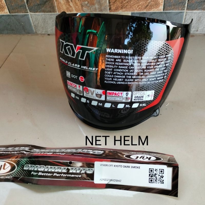 Jual KACA HELM KYT KYOTO DARK SMOKE ORIGINAL KYT KYOTO Shopee Indonesia