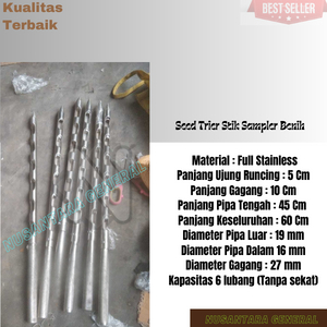Jual Seed Trier Stik Sampler Benih Grain Probe Biji - Alat pengambil ...