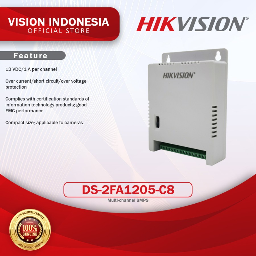 Jual POWER SUPPLY HIKVISION 8 CHANNEL DS2FA1205C8 HIKVISION POWER