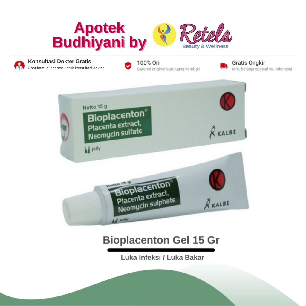 Jual Bioplacenton Gel 15 Gr Luka Infeksi Luka Bakar Shopee Indonesia