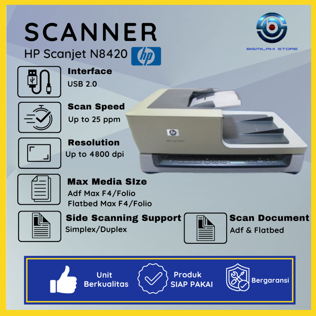 Jual Scanner Folio Hp Scanjet N8420 Bisa Scan Ukuran Folio F4 Legal