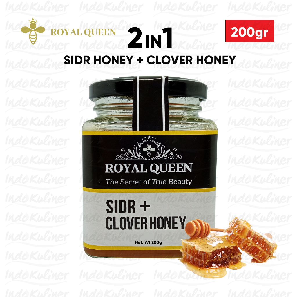 Indokuliner Madu Sidr Plus Clover Honey Blend Royal Queen 200 Gram