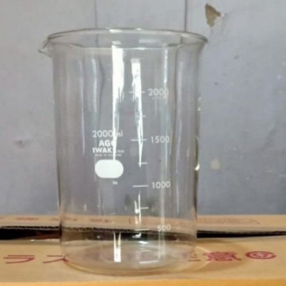 Jual Iwaki Beaker Glass Original 2000 Ml Gelas Piala Laboratorium Shopee Indonesia 6027