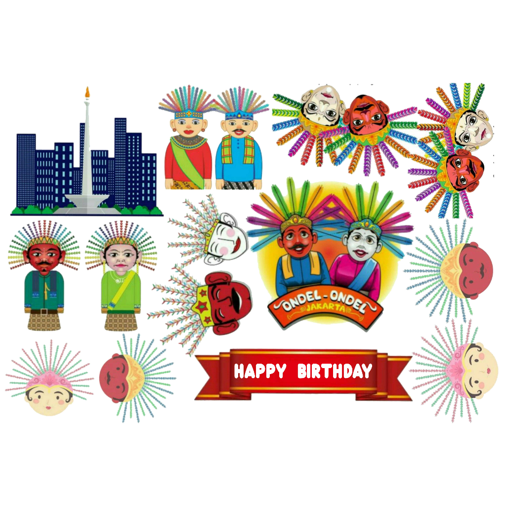 Jual TOPPER CAKE TOPPER ULANG TAHUN TOPPER ULTAH / HIASAN KUE ONDEL