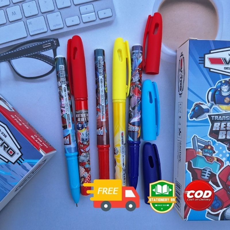 Jual V-tro Power Ranger/Pulpen Gel Vtro TRANSFORMERS/Gel Ink Pen/Pena ...