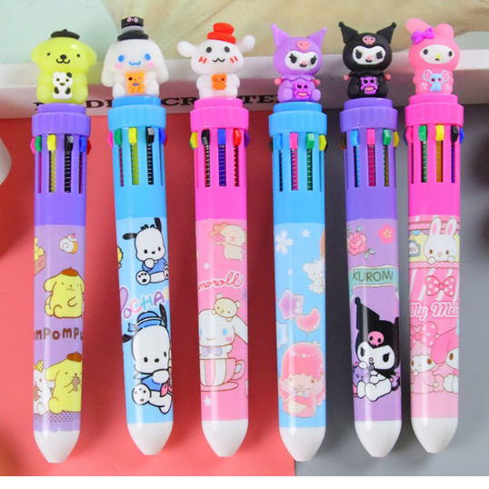 Jual Bolpoin Warna SANRIO 10 In 1 / Pulpen 10 Warna / Pena Warna 10in1 ...