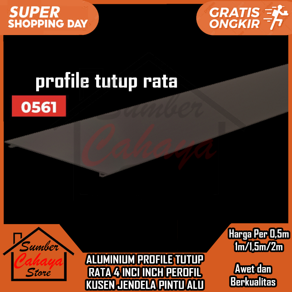 Jual ALUMUNIUM TUTUP RATA 4 INCI INCH PROFIL PENGGANTI PENUKAR TIANG ...