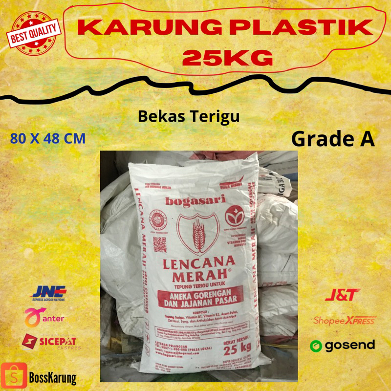 Jual Karung Plastik Bekas 25KG 80 X 48 CM ECER / Karung Terigu Bekas ...