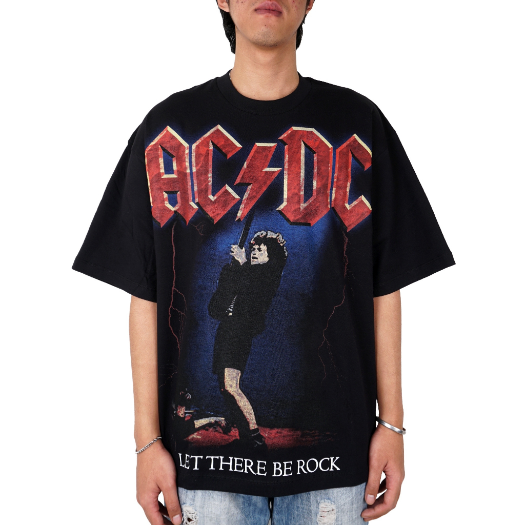 Jual AC/DC ACDC ROCKS BLACK OVERSIZED SHIRT // KAOS BAJU HITAM BAND ...