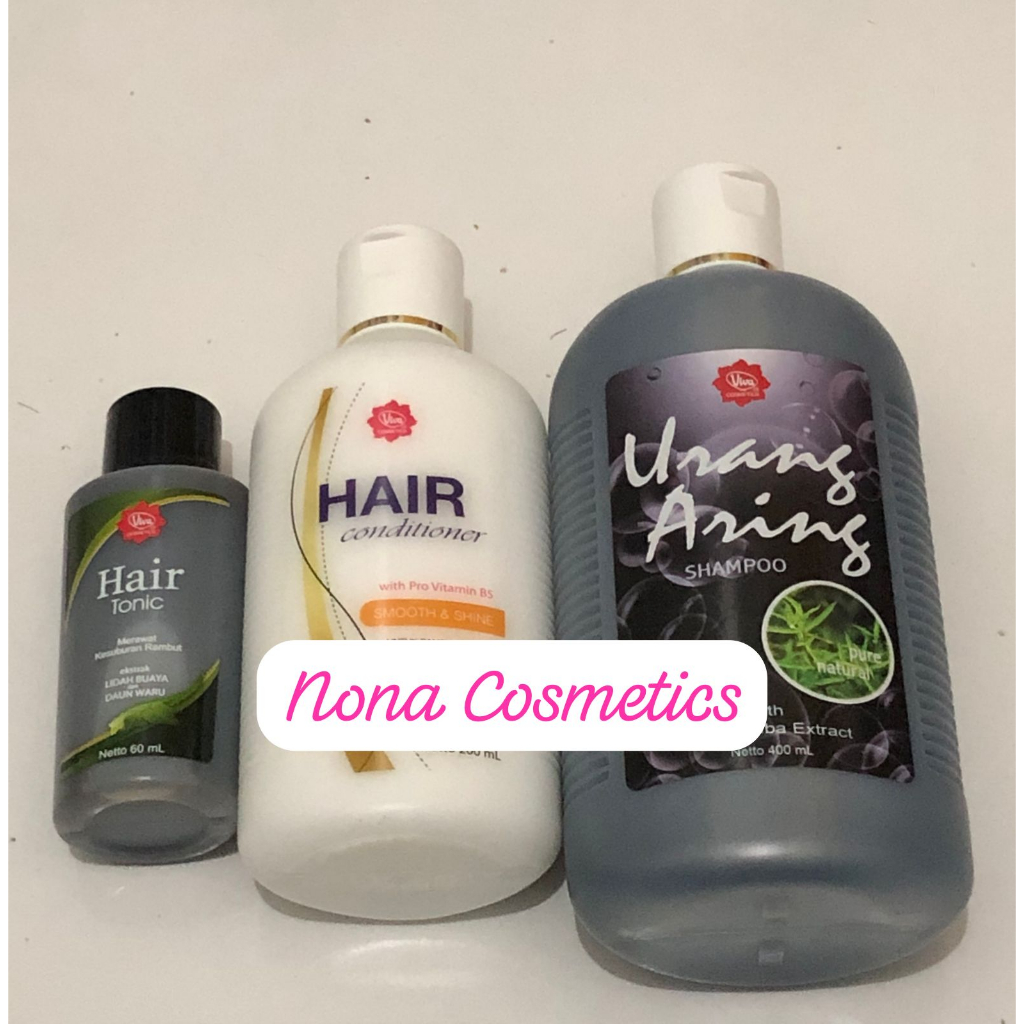 ❤ Nona ❤ Viva Paket Perawatan Rambut Hitam Lebat - Shampoo Sampo Urang Aring + Hair Conditioner + Hair Tonic