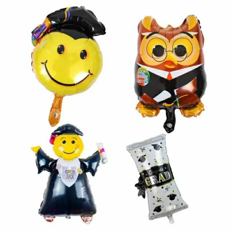 Jual Balon foil graduation burung hantu owl wisuda mini balloon baloon ...