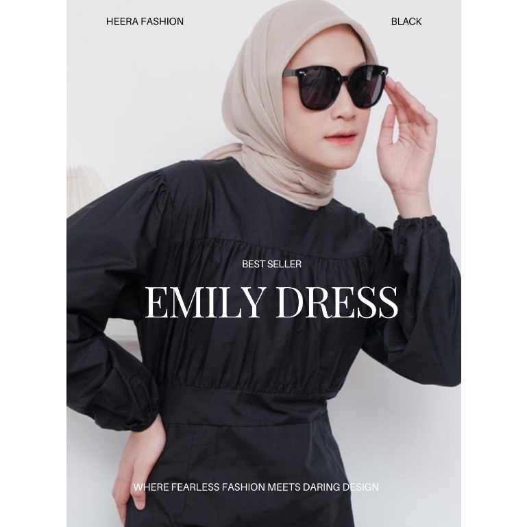 Jual EMILY DRESS -BAJU DRESS PESTA MUSLIM POLOS WANITA FASHION REMAJA