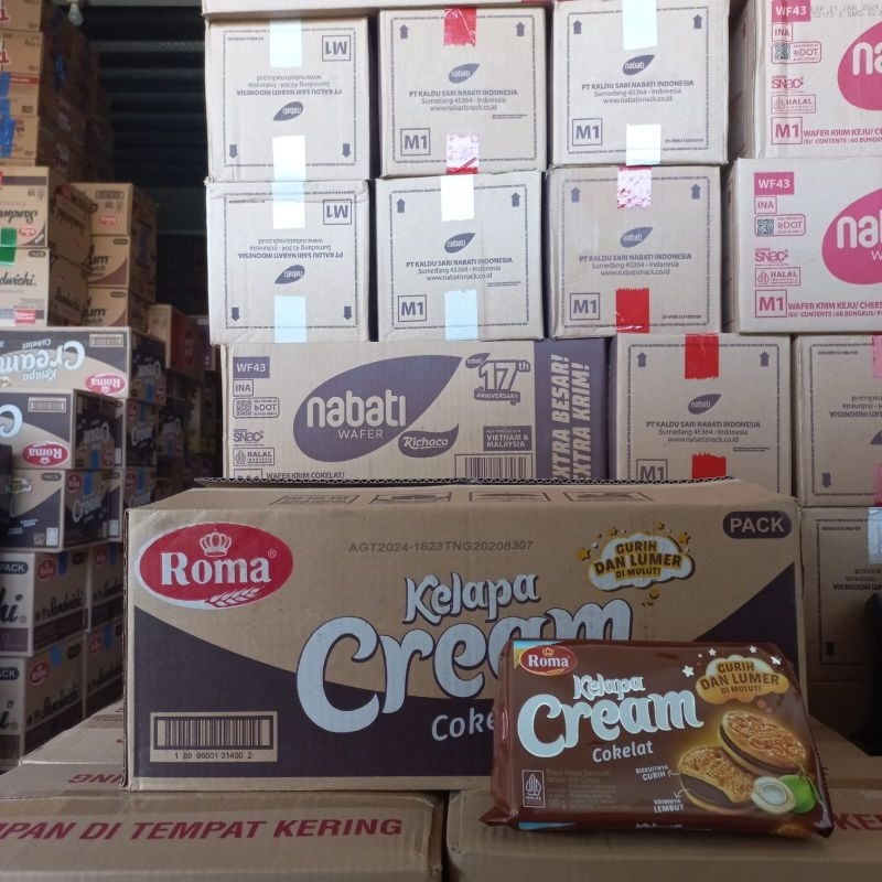 Jual Roma Kelapa Cream 189 Gram 1 Dus Isi 28 Pcs Shopee Indonesia