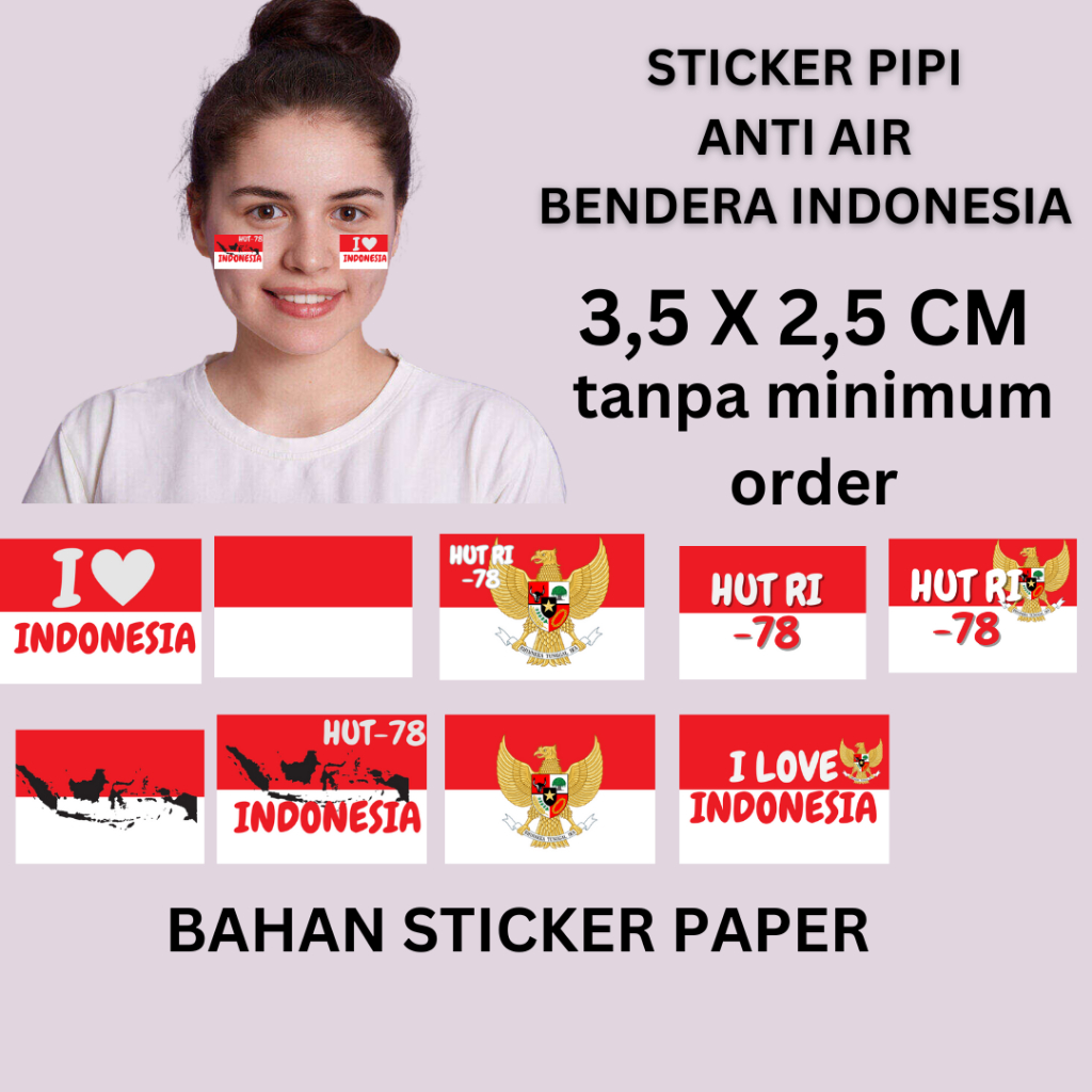 Jual Sticker Pipi Merah Putih Indonesia Sticker Kemerdekaan 17 Agustus Shopee Indonesia 3104