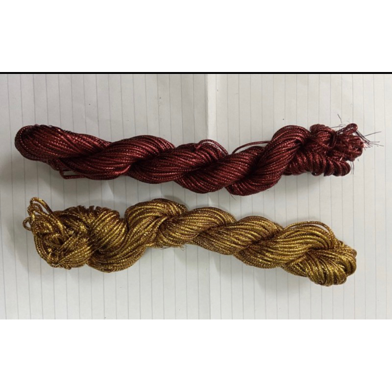 Jual Tali ikat metalik EMAS GOLD METALLIC THREAD,merah kosong | Shopee ...