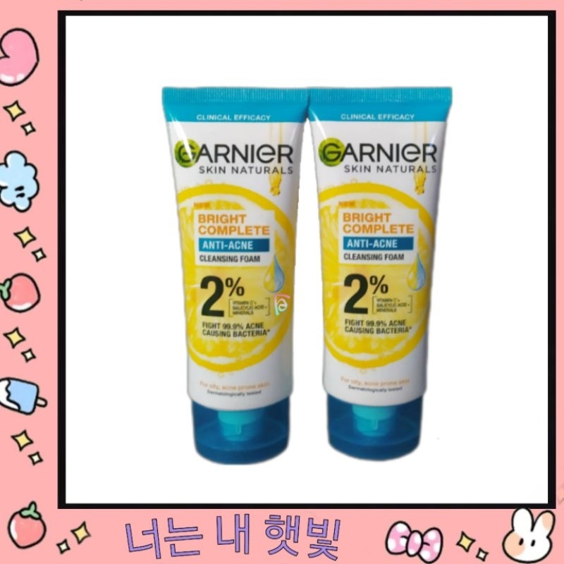 Jual Garnier Bright Complete 3in1 Anti Acne Facial Wash Skin Care 100