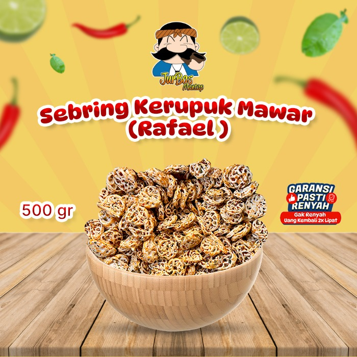 Jual Sebring Kerupuk Mawar 500 Gram Pedas Jeruk Rafael Shopee Indonesia