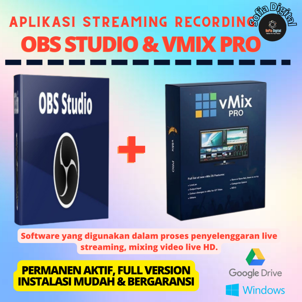 Jual Vmix Pro V Obs Studio V Recording Streaming Rekam Layar Terbaru Full Version