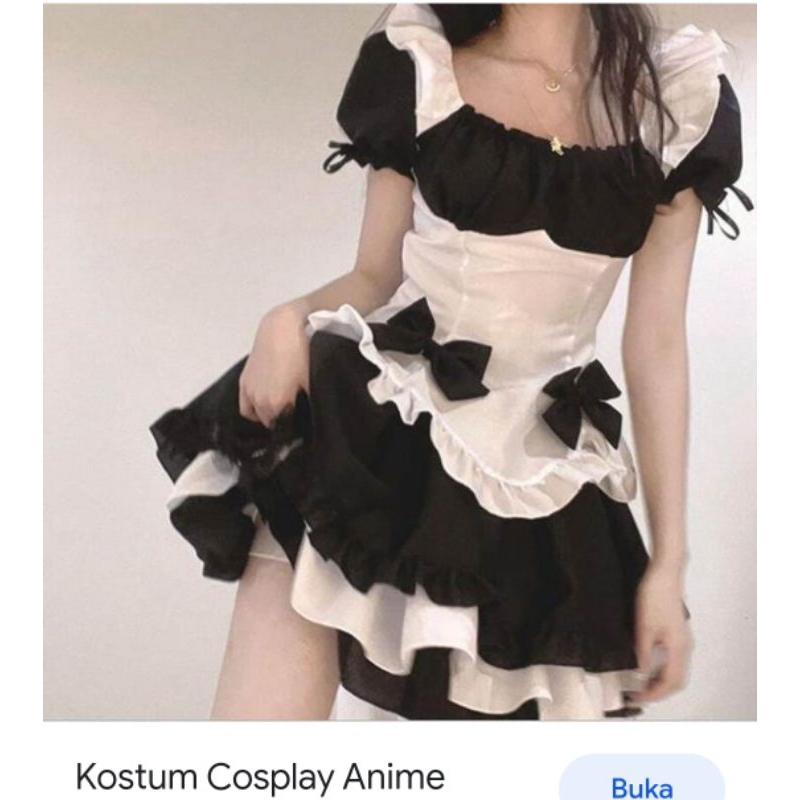 Jual Maid Cosplay Kostum Kostum Pelayan Set Apron / Baju Babu | Shopee ...