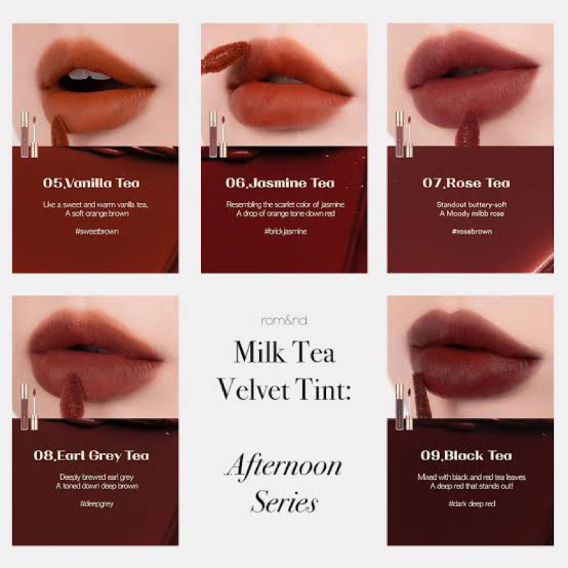 Jual ROMAND Milk Tea Velvet Lip Tint Afternoon Tea Series Shopee