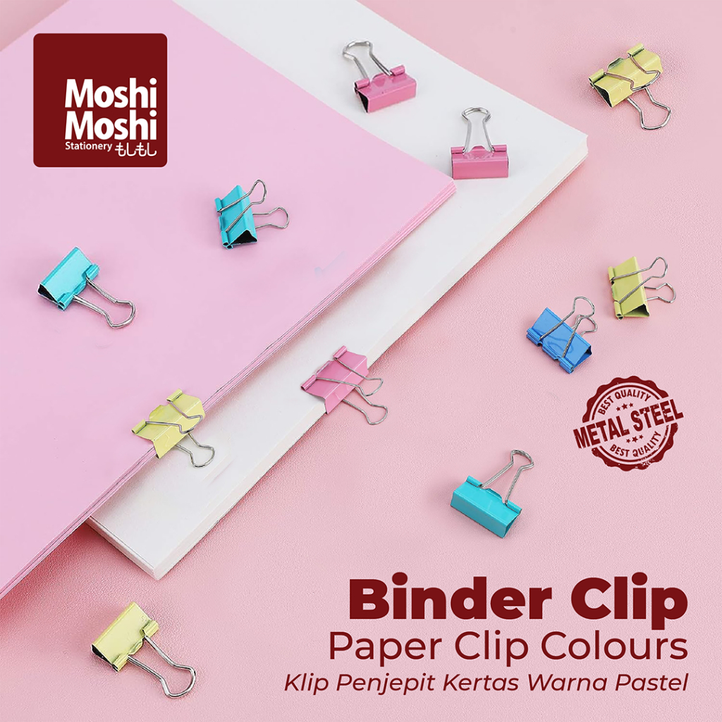 Jual Paper Binder Clip Document Moshi Klip Penjepit Kertas Peralatan ...