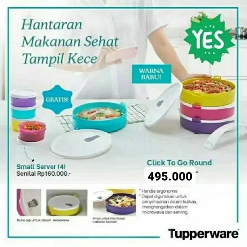 Jual click to go round tupperware | Shopee Indonesia