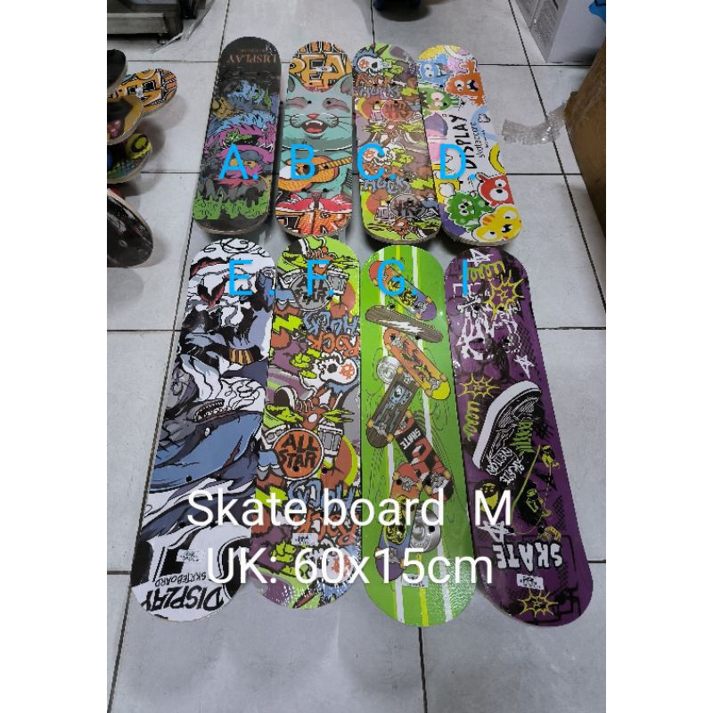 Jual skateboard skate board anak ukuran S, M, L kayu roda papan ...