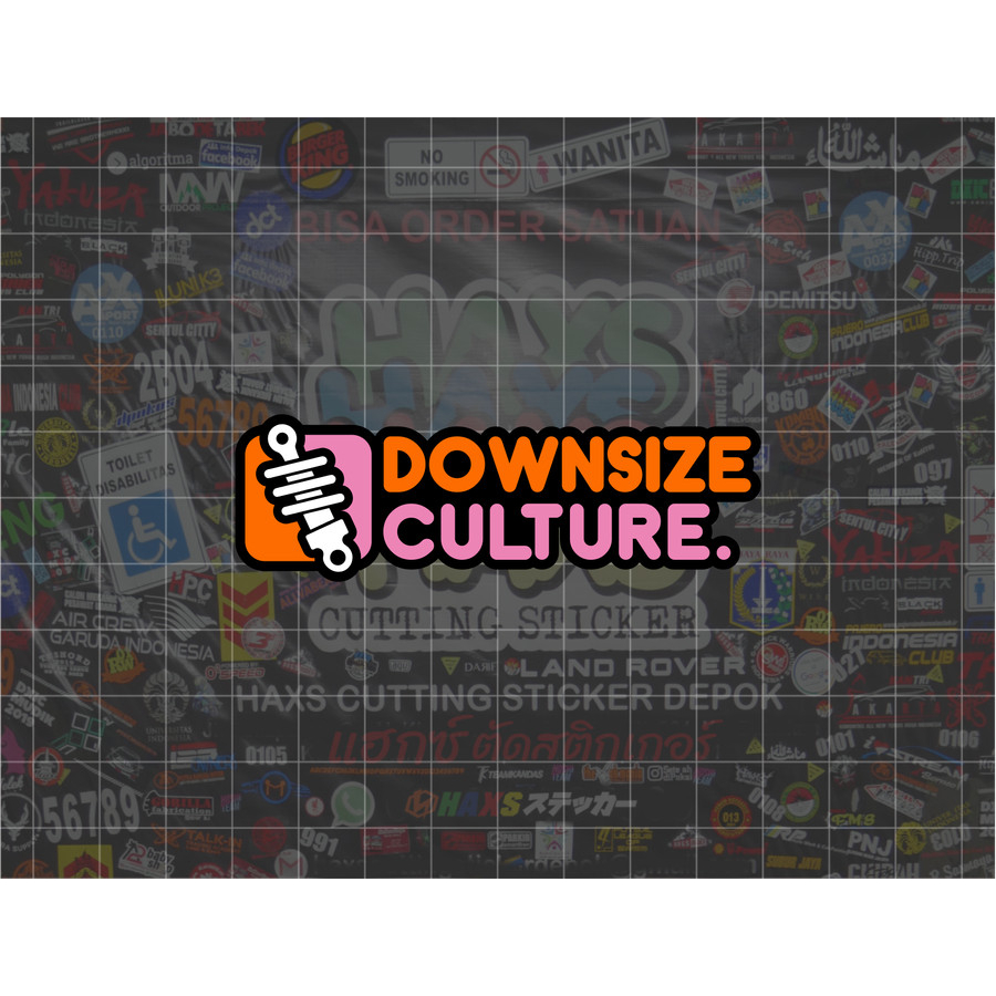 Jual Cutting Sticker Downsize Culture Ukuran 8 Cm Untuk Motor | Shopee ...