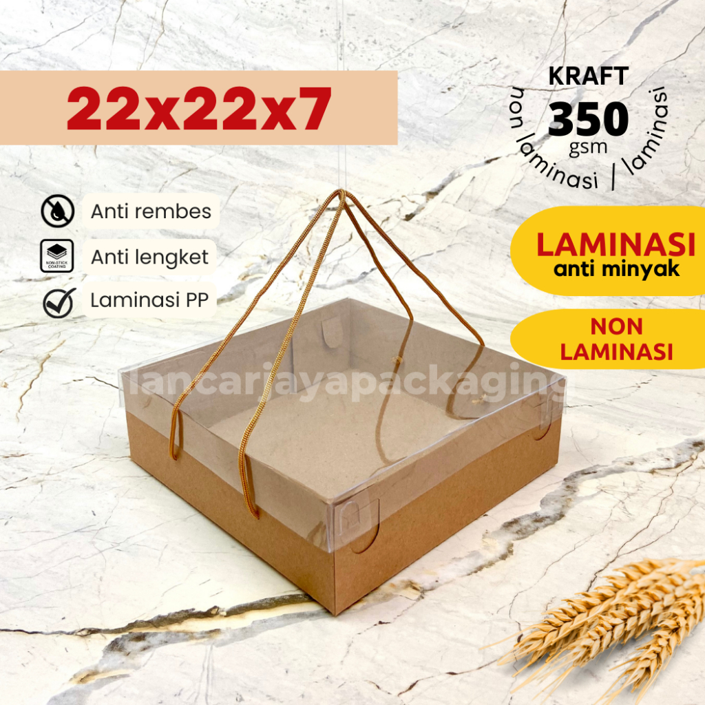 Jual Box Kraft Mika Tali Kotak Nasi Kemasan Kue Cake Roti Hampers ...