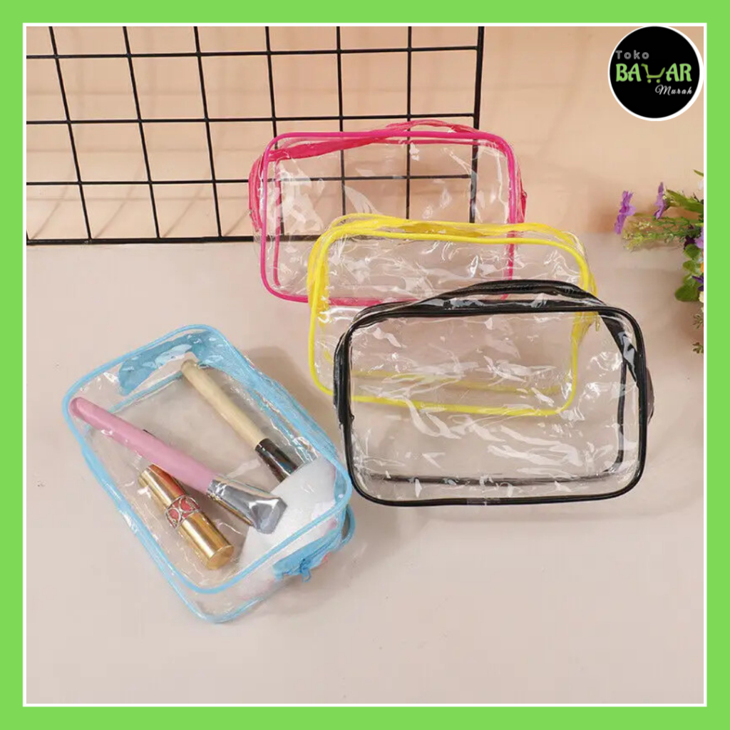 Jual Pouch Make Up Transparan / Tas Kosmetik Skincare Transparan / Tas