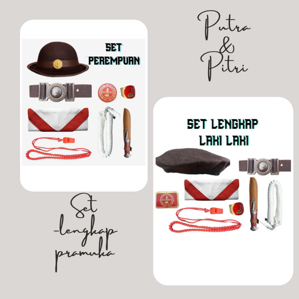 Jual Set Perlengkapan Atribut Lengkap Komplit Pramuka Putra Dan Putri ...