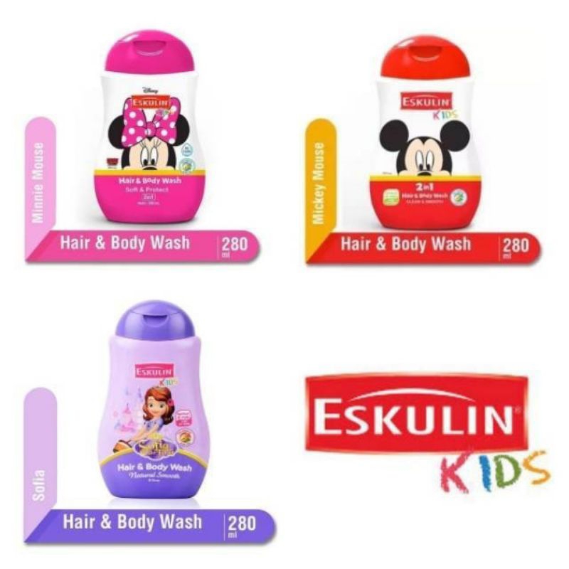 Jual Eskulin Kids 2in1 Hair And Body Wash Botol 280ml | Shopee Indonesia