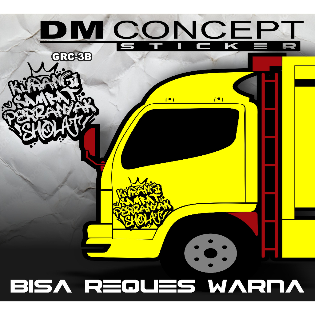 Jual CUTTING STICKER KABIN/PINTU MOBIL TRUK SIMPLE MURAH KODE GRC-03 ...