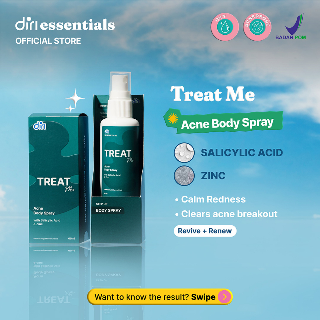 Jual Diri Essentials TreatME Acne Body Spray with Salicylic Acid & Zinc