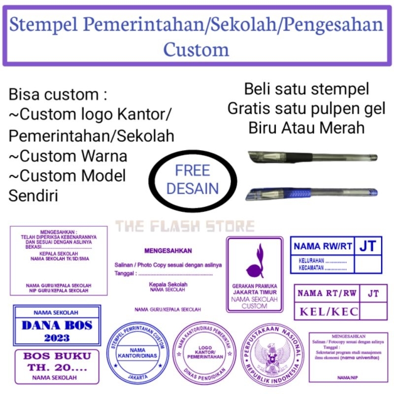 Jual Stempel Otomatis Pemerintahansekolahpengesahankantorrt Rw