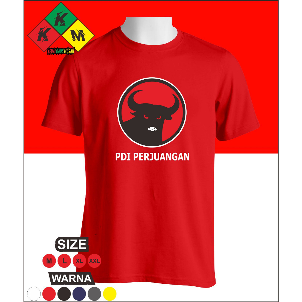 Jual KAOS PARTAI PDI PERJUANGAN / KAOS UNISEX / SABLON DIGITAL / 6 ...