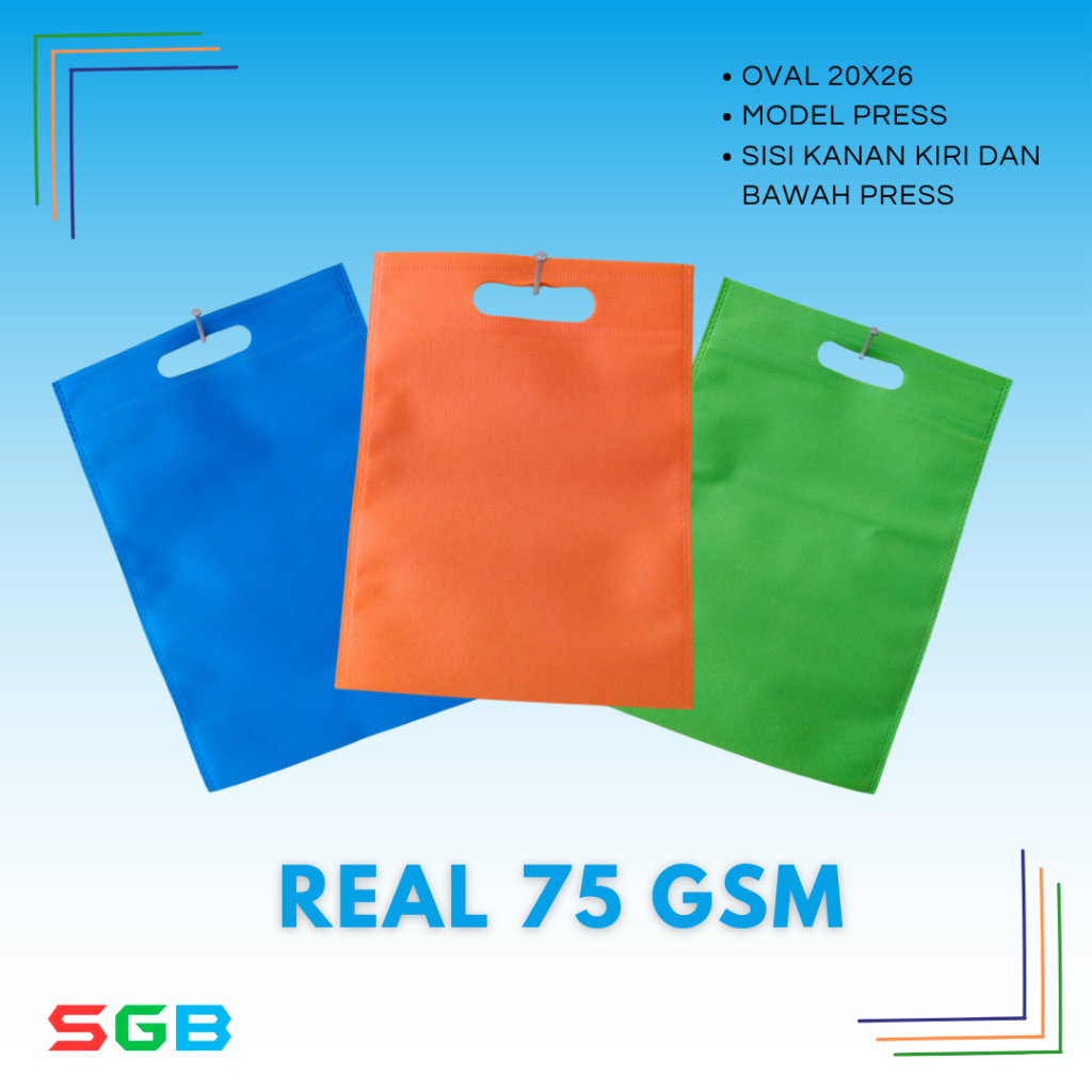 Jual Tas Spunbond Oval Uk 20x26 Ketebalan 75 Gsm Goodie Bag Tas